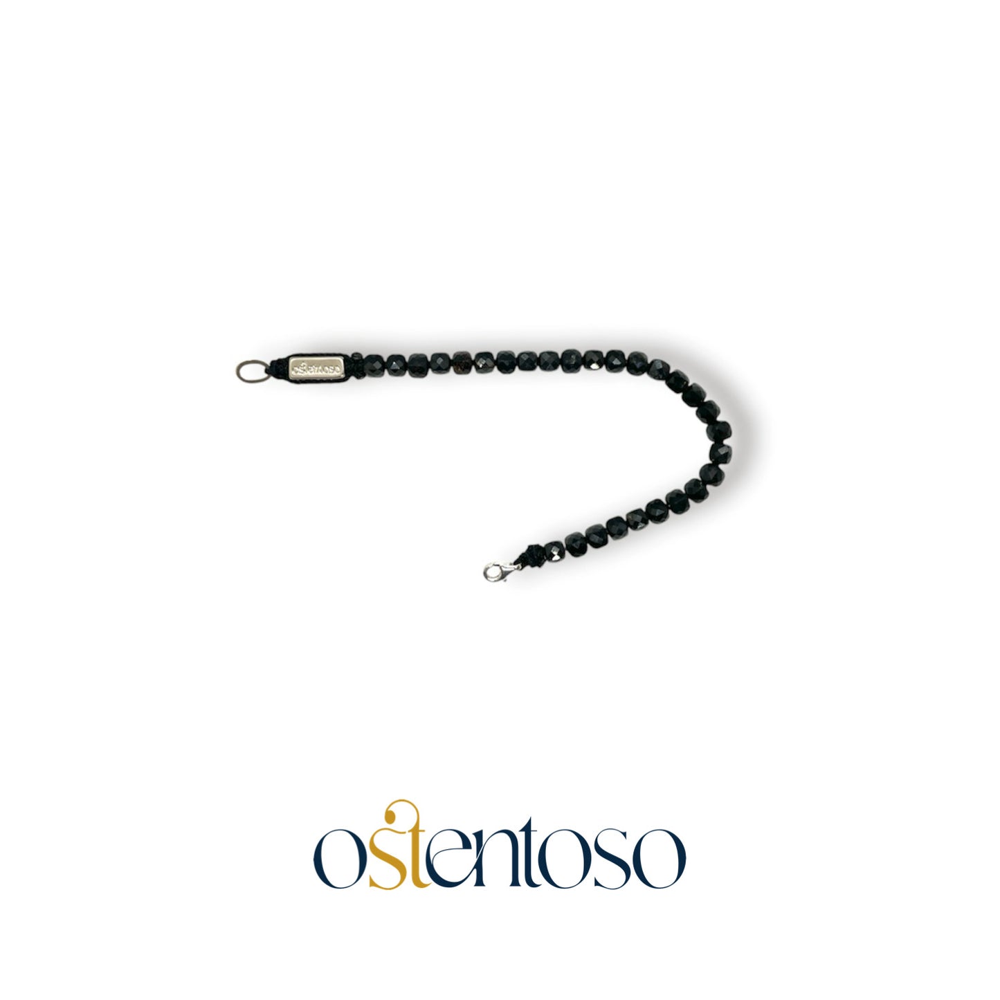 Bracelet tourmaline noire cubique facettée taille n°6 mm.
