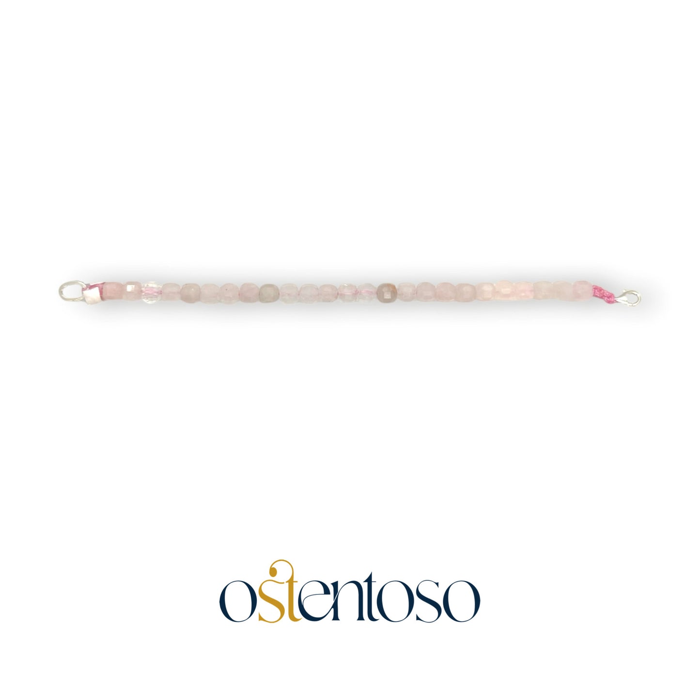 Bracelet Quartz Rose cubique facetté taille n°6 mm.