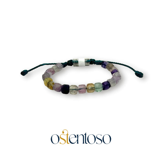 Bracelet facetté en fluorite cubique taille n°6 mm.