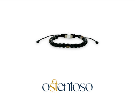 Bracelet cubique Sardonice taille n° 6 mm.
