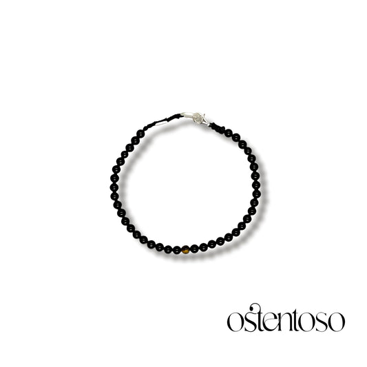 Black Onyx Bracelet Brilliant spherical size No. 4 mm.