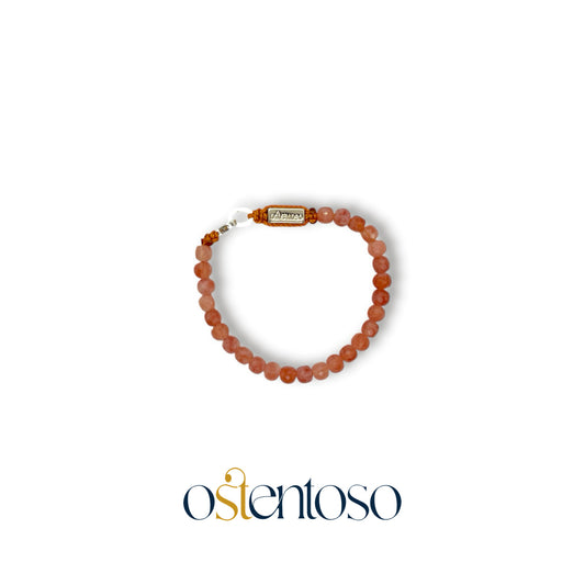 Bracelet pierre de soleil cubique facetté taille n°6 mm.