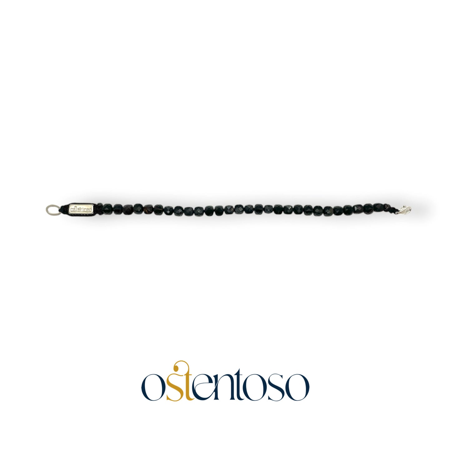 Bracelet tourmaline noire cubique facettée taille n°6 mm.
