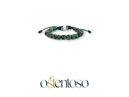 Bracelet turquoise africain cubique facetté taille n°6 mm.