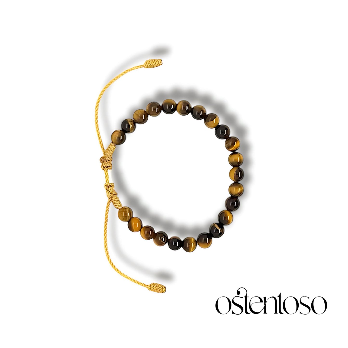 Bracelet sphérique Œil de Tigre doré taille n°6 mm.