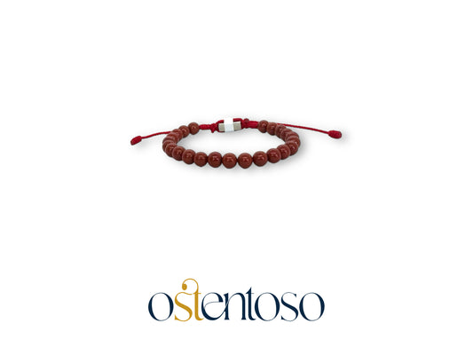 Bracelet sphérique en Jaspe rouge taille n°6 mm.