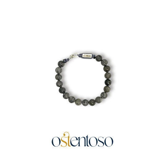 Bracelet Jaspe Gris Sphérique taille n°6 mm.