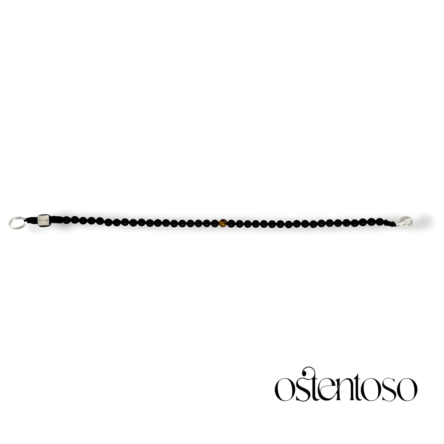 Matte black onyx spherical bracelet size No. 4 mm.