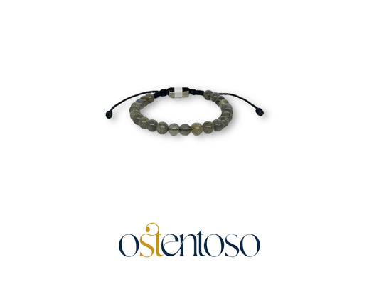 Bracelet sphérique en Labradorite semi-polie taille n°6 mm.