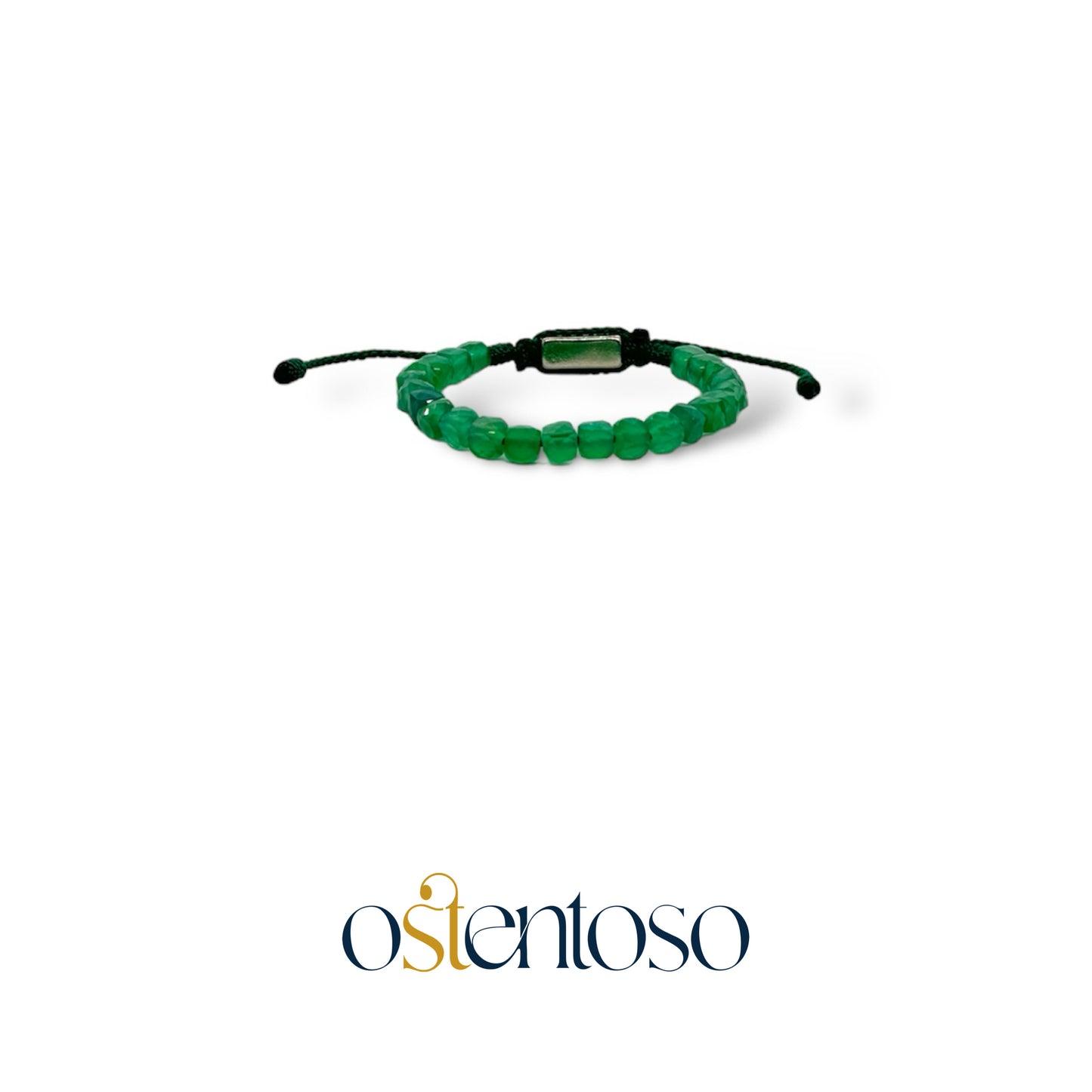 Bracelet agate verte cubique taille n°6 mm.