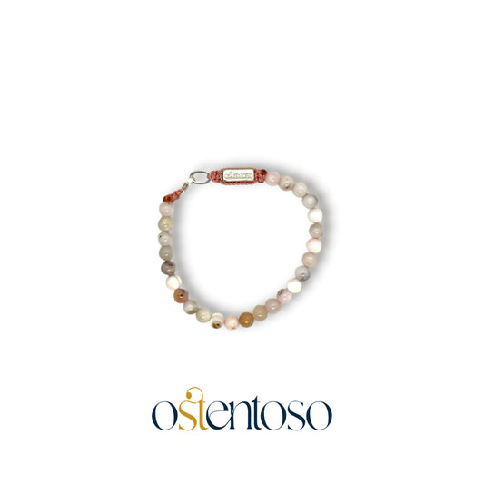 Bracelet sphérique en opale rose taille n°6 mm.