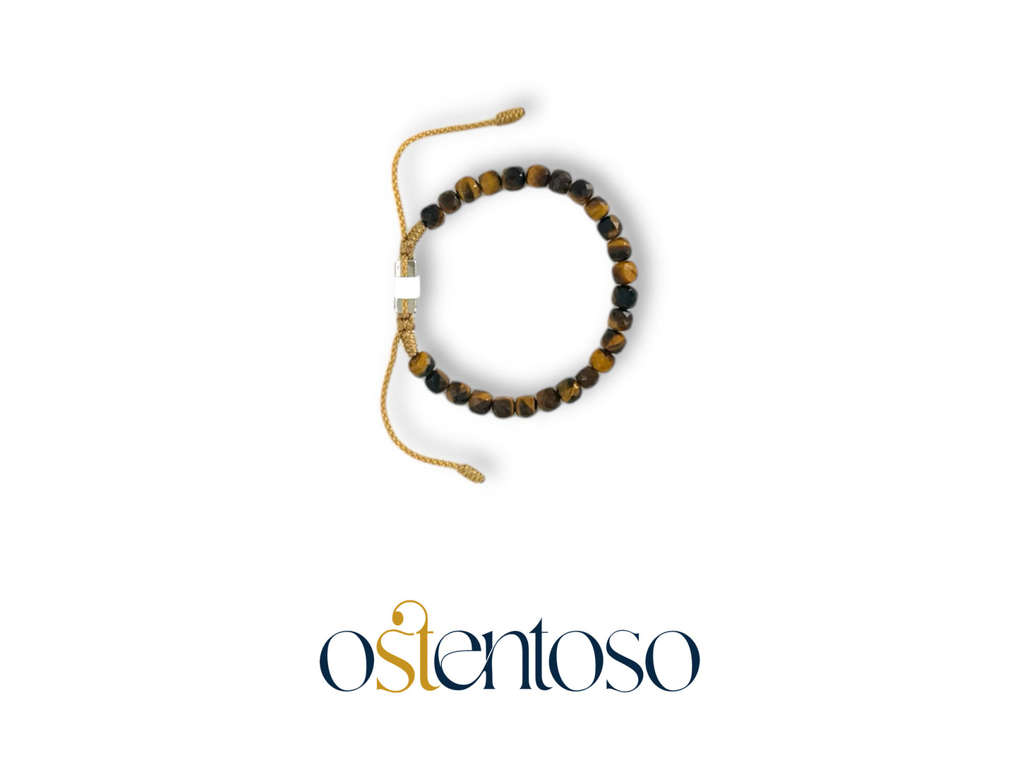 Bracelet Œil de Tigre doré cubique taille n°6 mm.