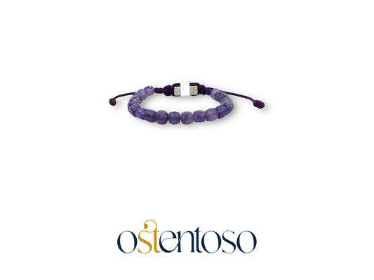 Bracelet améthyste cubique facettée taille n°6 mm.