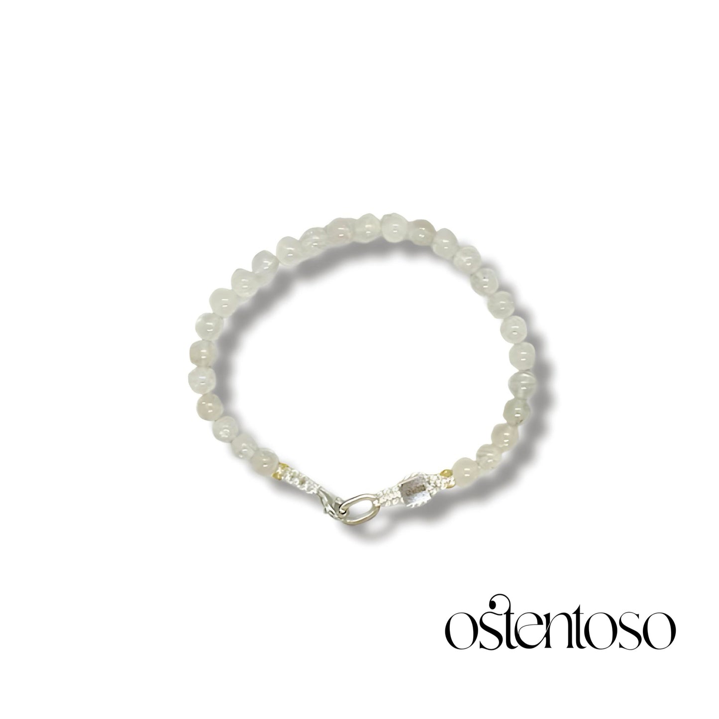 Bracelet pierre de lune sphérique taille n°6 mm.