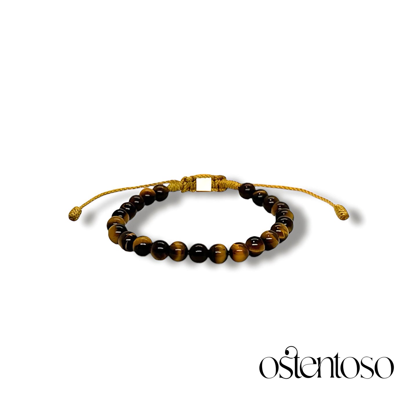 Bracelet sphérique Œil de Tigre doré taille n°6 mm.