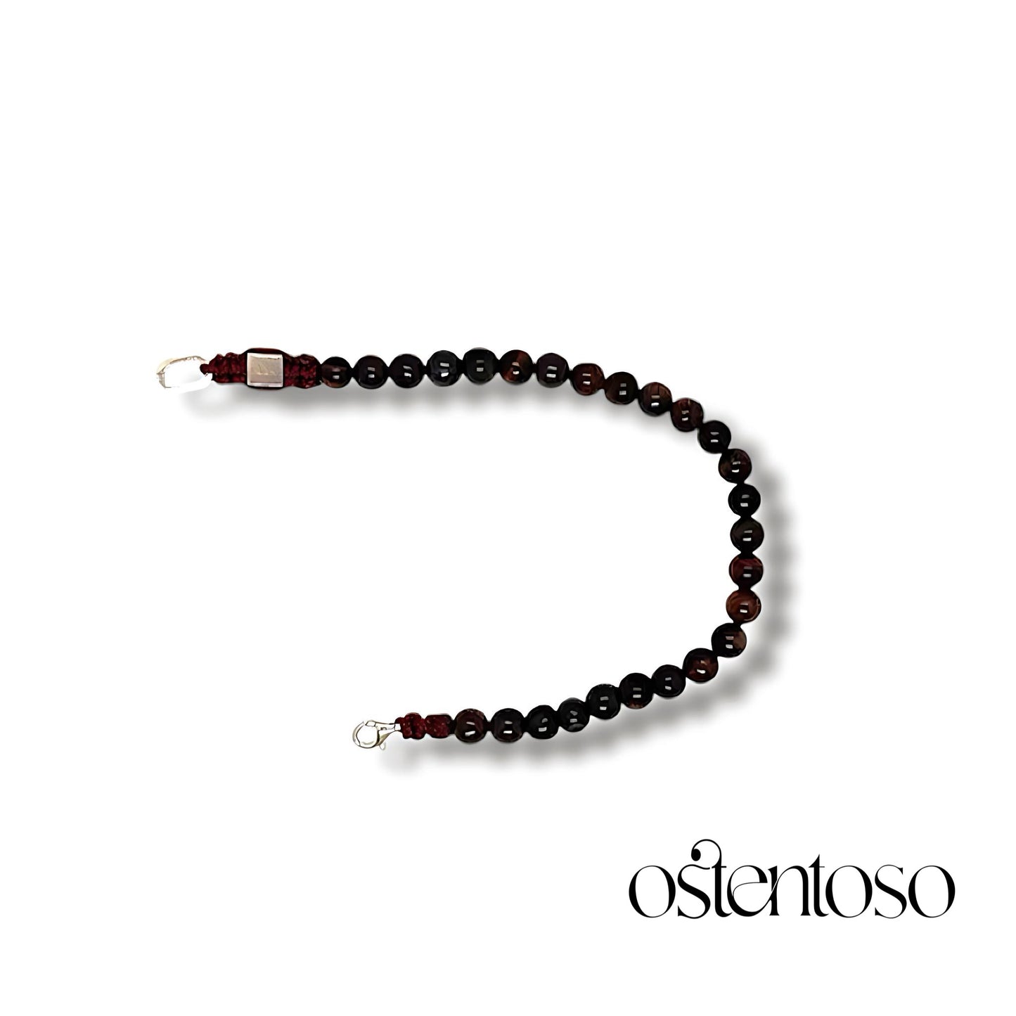 Bracelet sphérique en oeil de tigre rouge taille n°6 mm.