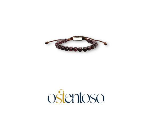 Bracelet sphérique en grenat afghan taille n°6 mm.