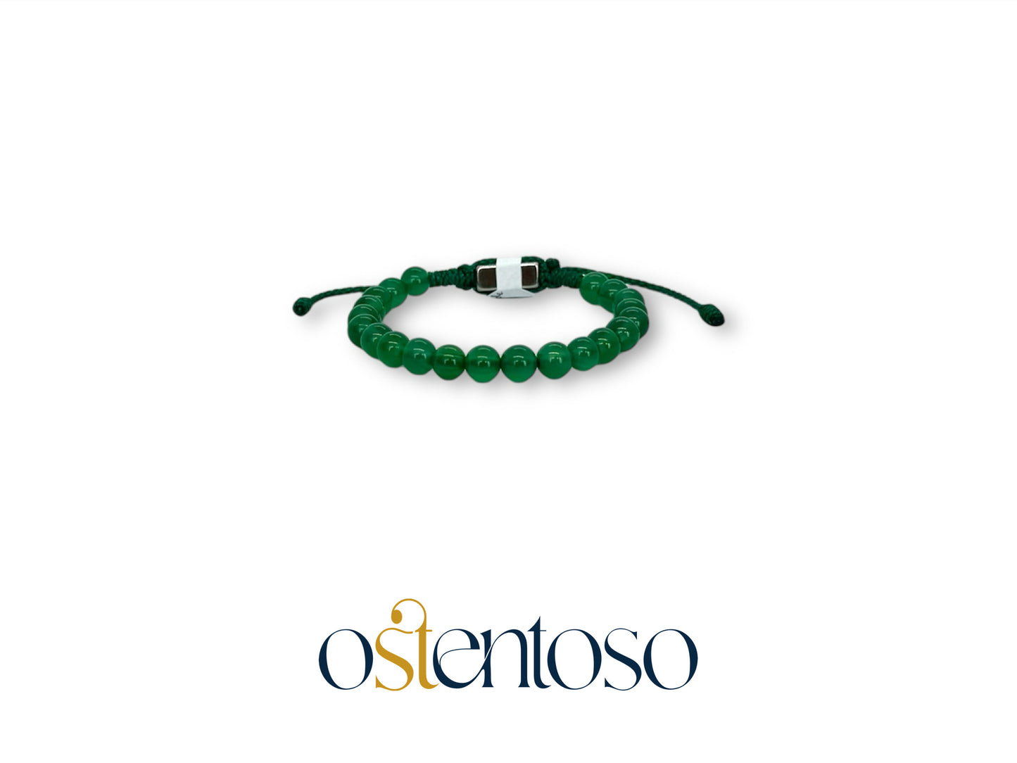 Spherical green agate bracelet size No. 6 mm.