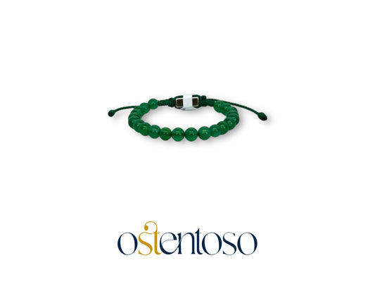 Bracelet sphérique en agate verte taille n°6 mm.