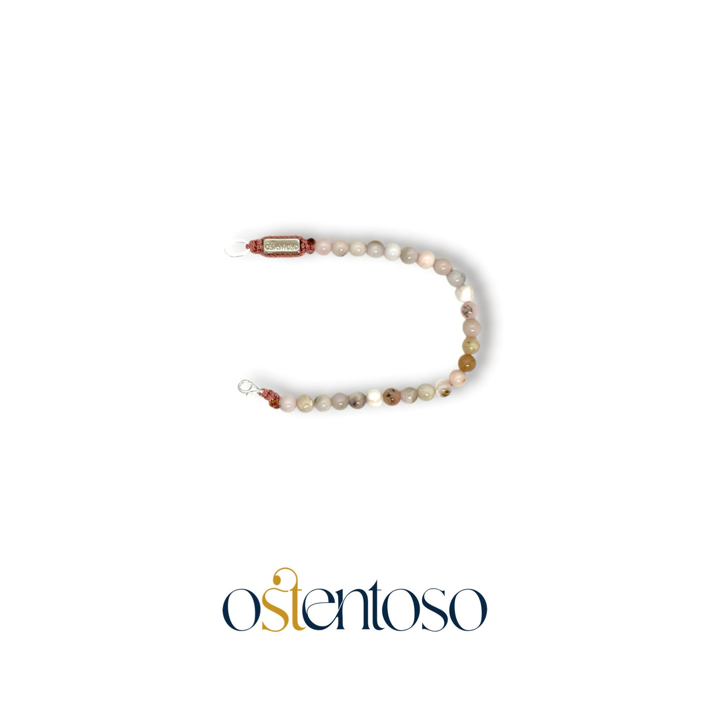 Bracelet sphérique en opale rose taille n°6 mm.