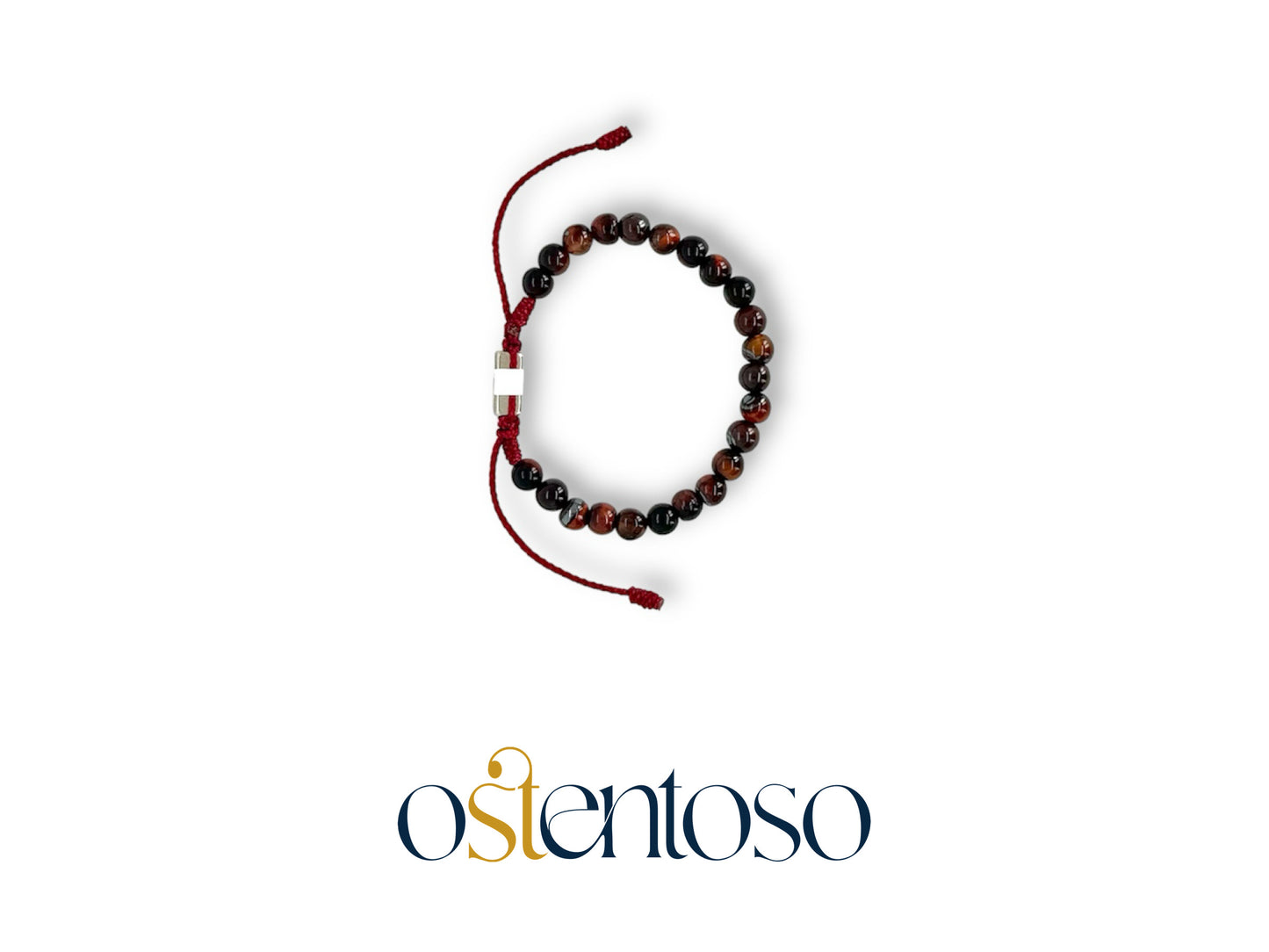 Red Tiger Eye spherical bracelet size No. 6 mm.