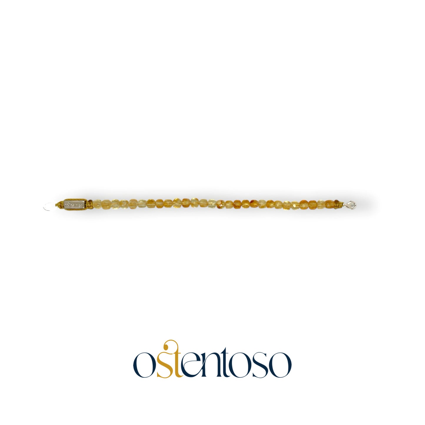 Bracelet Quartz Citrine cubique facetté taille n°6 mm.