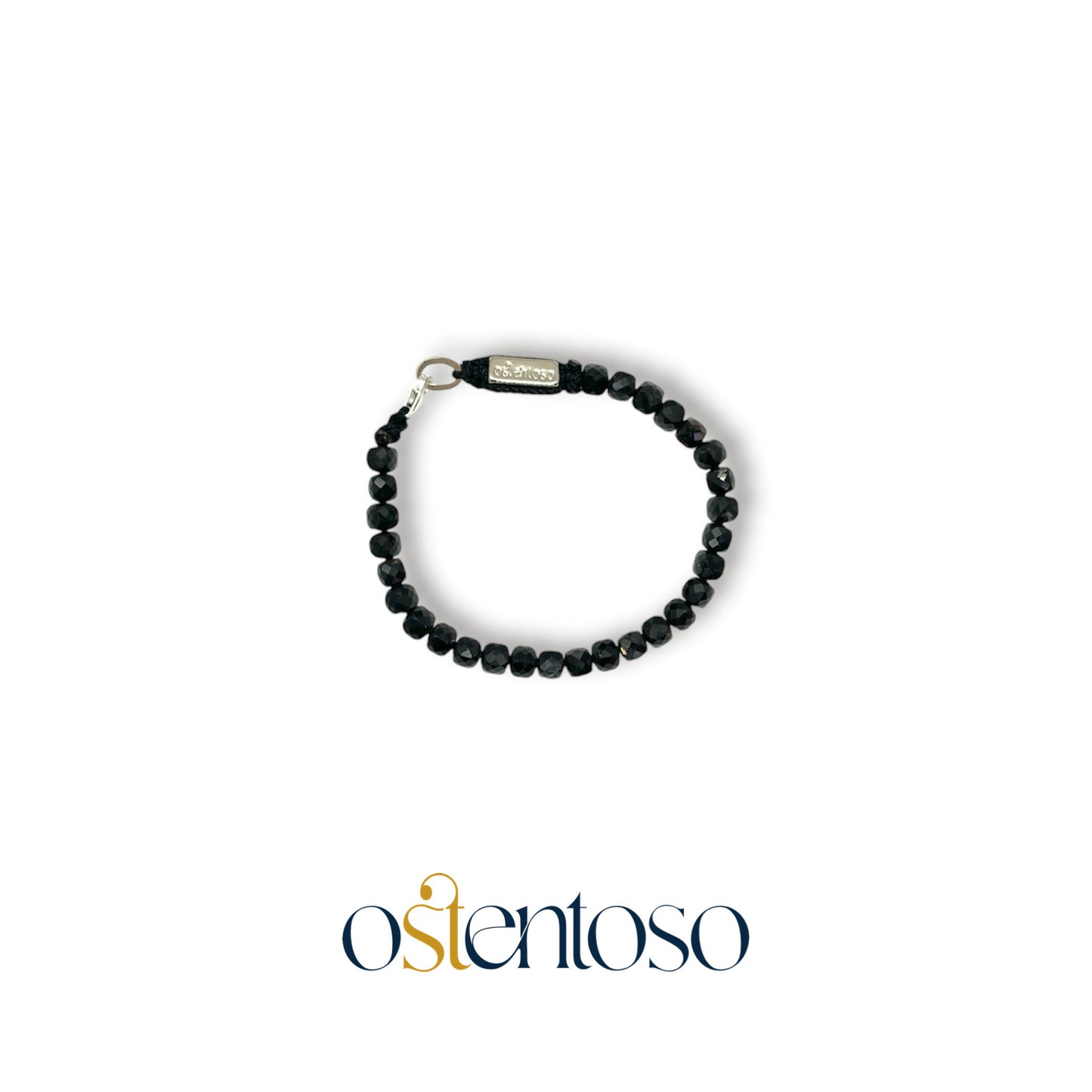Bracelet tourmaline noire cubique facettée taille n°6 mm.