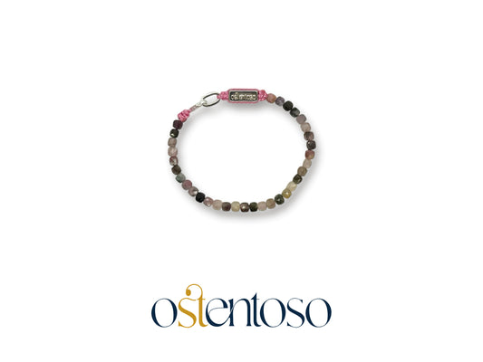 Bracelet Tourmaline multicolore cubique facetté taille n°4 mm.