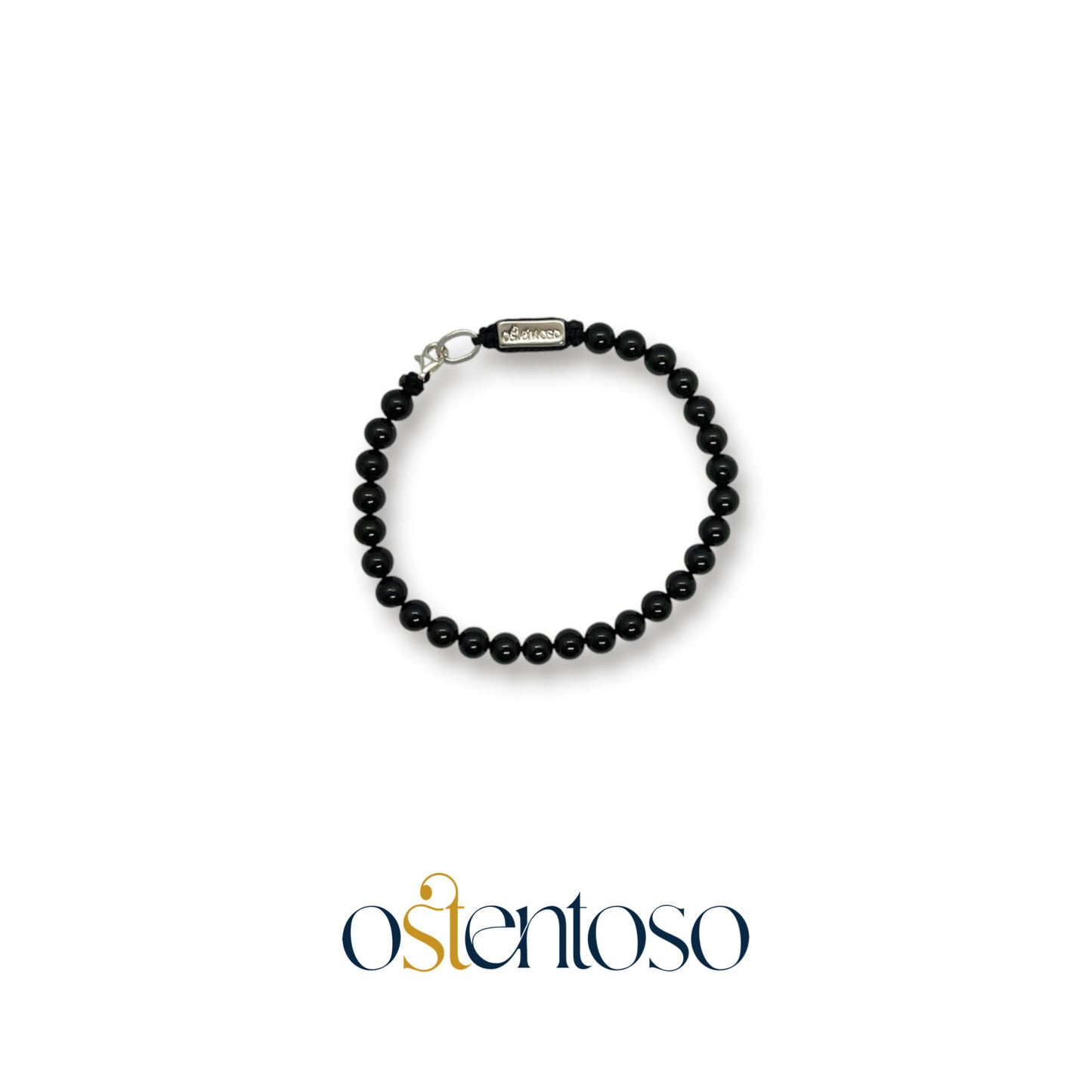 Bracelet tourmaline noire sphérique taille n°6 mm.