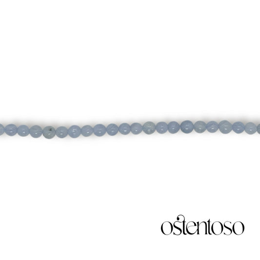 Bracelet Agate Dentelle Bleue taille sphérique n°6 mm.