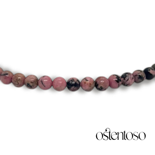 Bracelet Rhodonite sphérique taille n°6 mm.
