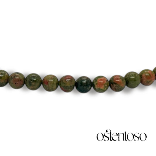 Bracelet sphérique Unakite taille n°6 mm.