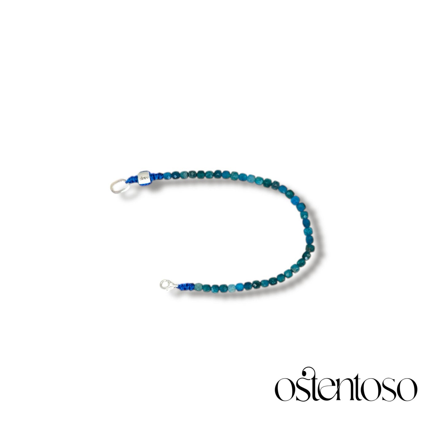 Bracelet Quartz Apatite cubique facetté taille n°4 mm.