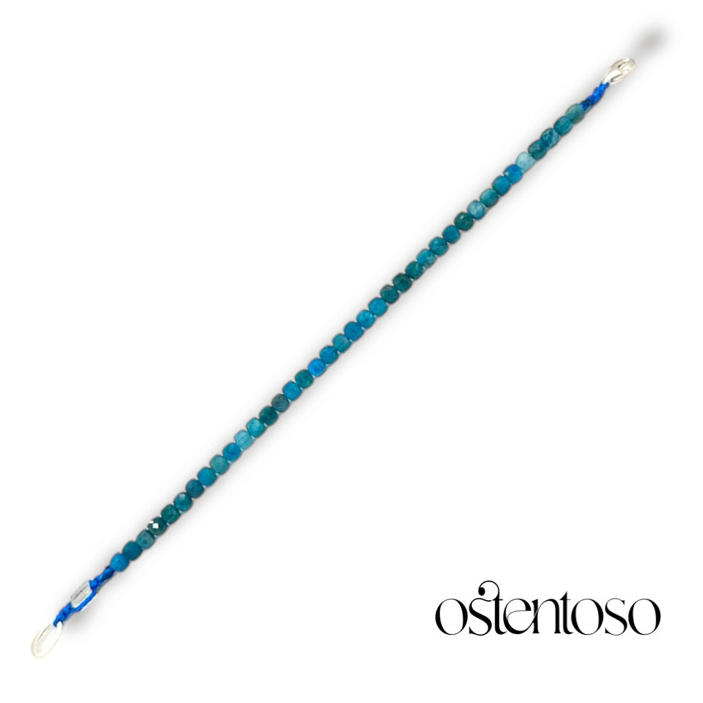 Bracelet Quartz Apatite cubique facetté taille n°4 mm.