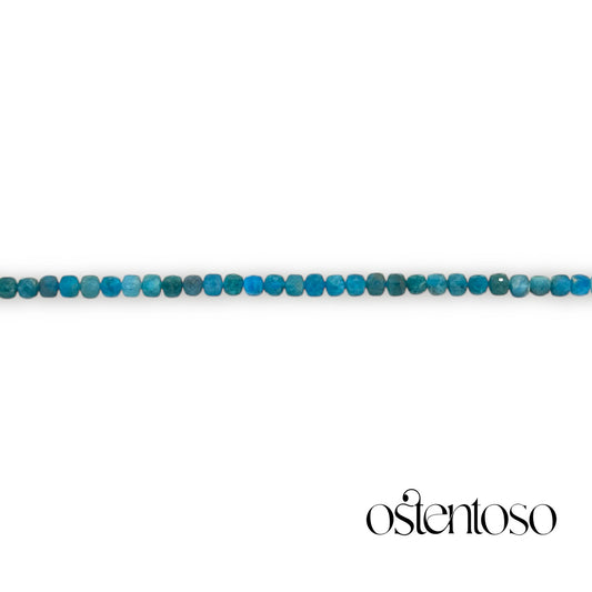 Bracelet Quartz Apatite cubique facetté taille n°4 mm.