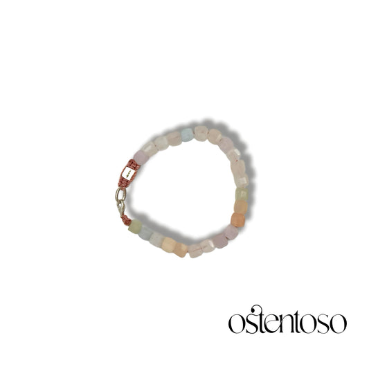 Brazalete Berilo Morganita cubica tamaño No. 6 mm.