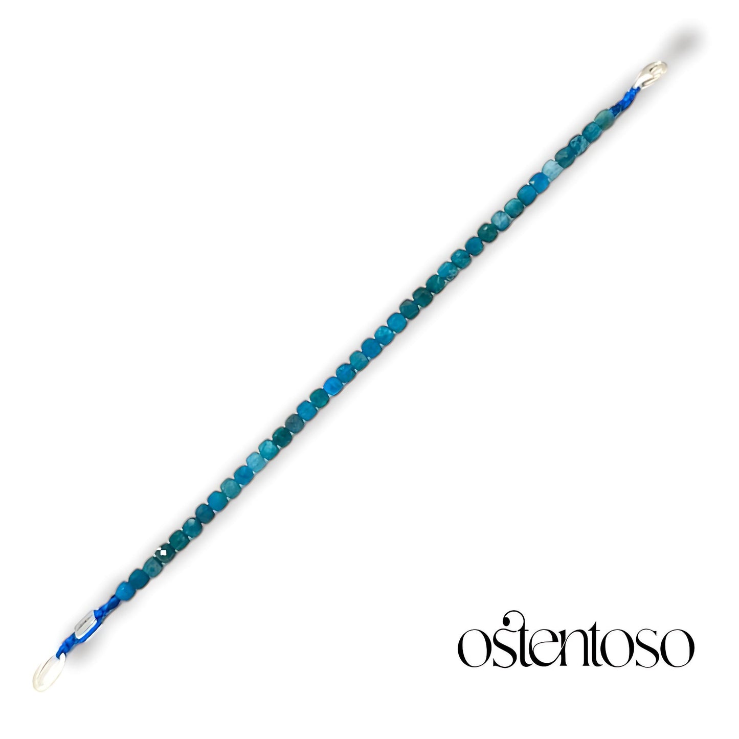 Faceted cubic Apatite Quartz Bracelet size No. 4 mm.