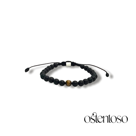 Matte Black Onyx spherical bracelet size No. 6 mm.