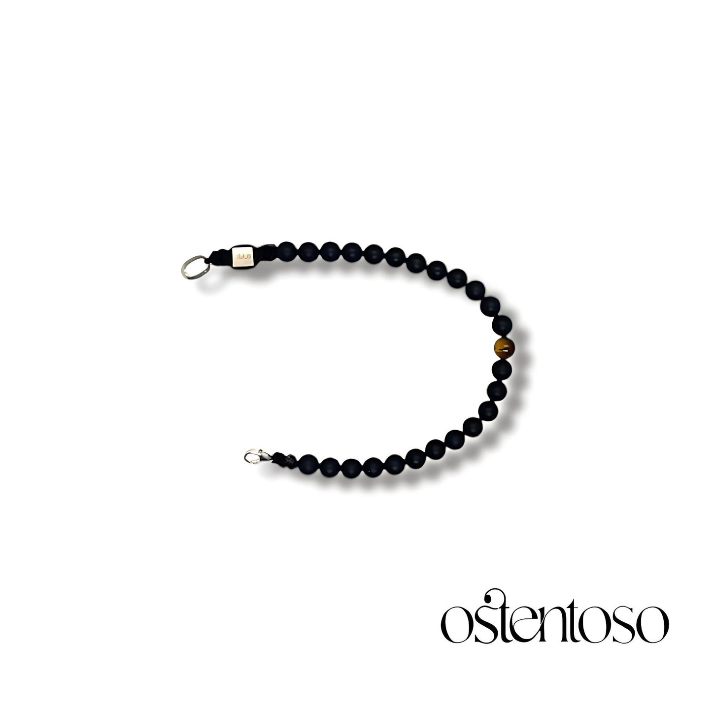 Brazalete Onix negro mate esferico tamaño No. 6 mm.