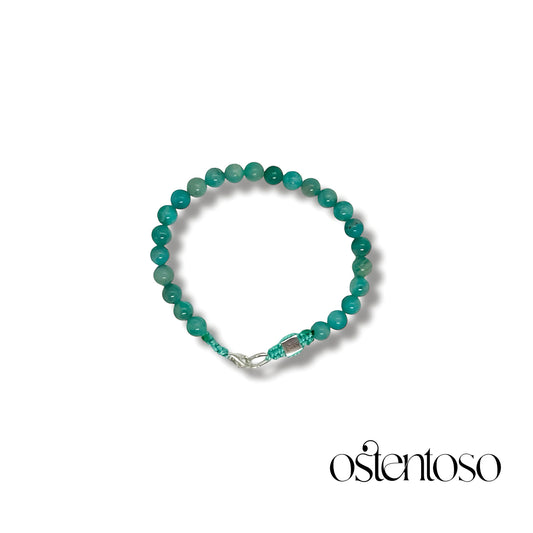 Brazalete Amazonita rusa esferica tamaño No. 6 mm.