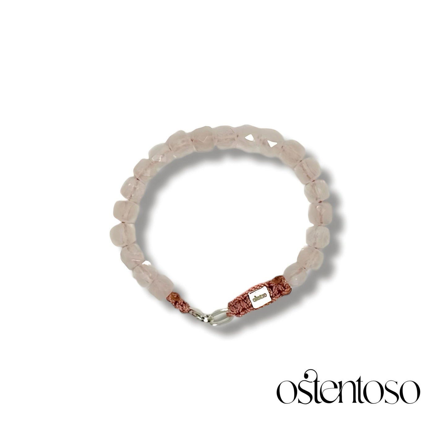 Bracelet Quartz Rose cubique facetté taille n°6 mm.