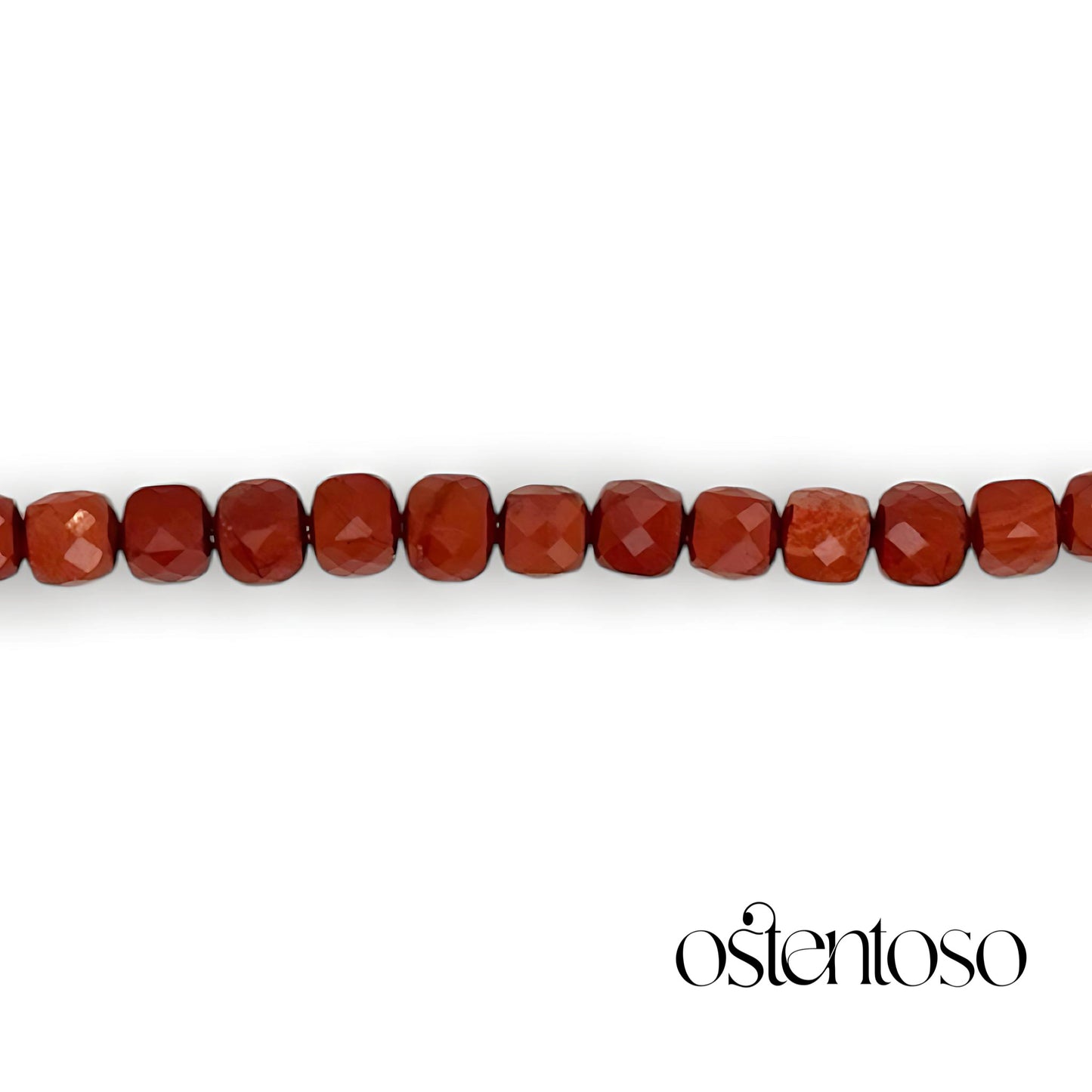 Red Jasper bracelet faceted cubic size No. 6 mm.