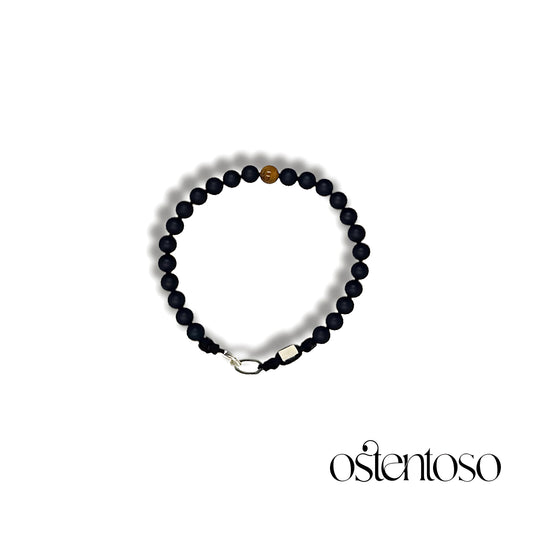 Matte black onyx spherical bracelet size No. 6 mm.