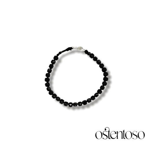 Black Tourmaline faceted cubic bracelet size No. 6 mm.