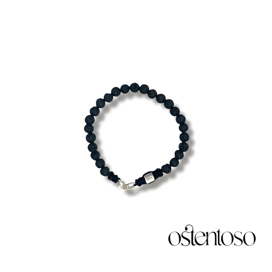 Spherical volcanic rock bracelet size No. 6 mm.
