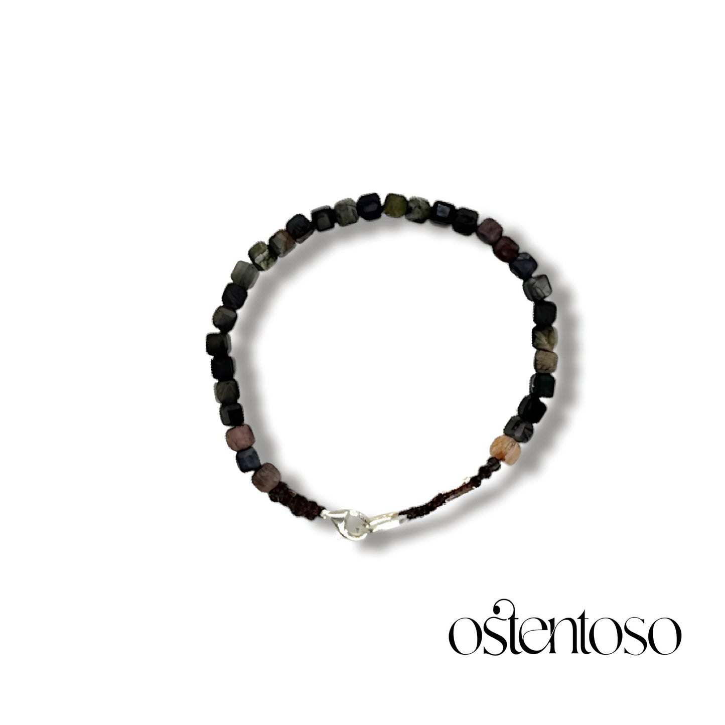 Multicolor Tourmaline Bracelet faceted cubic size No. 4 mm.