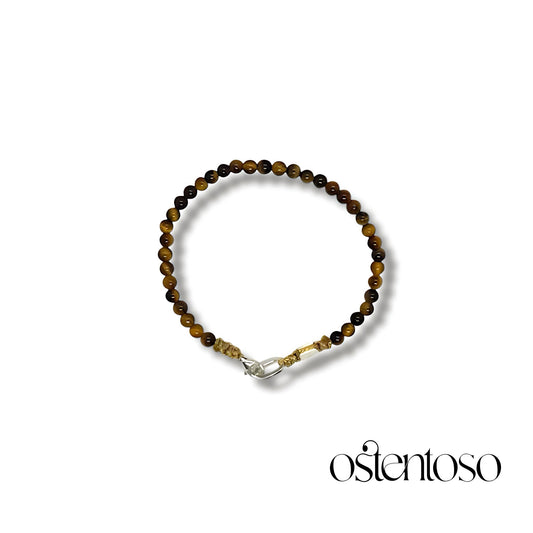 Spherical golden tiger's eye bracelet size No. 4 mm.
