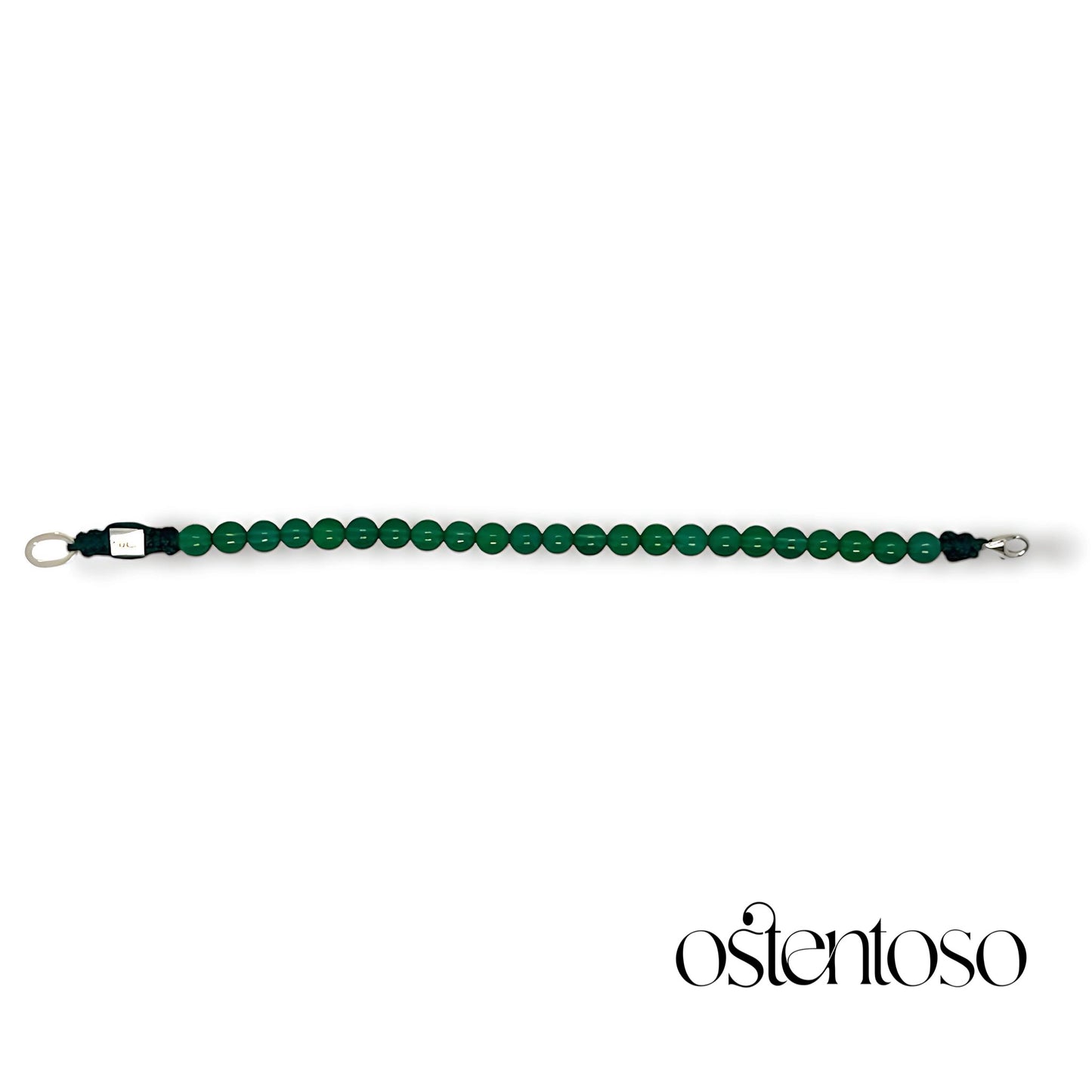 Brazalete Agata verde esferica tamaño No. 6 mm.