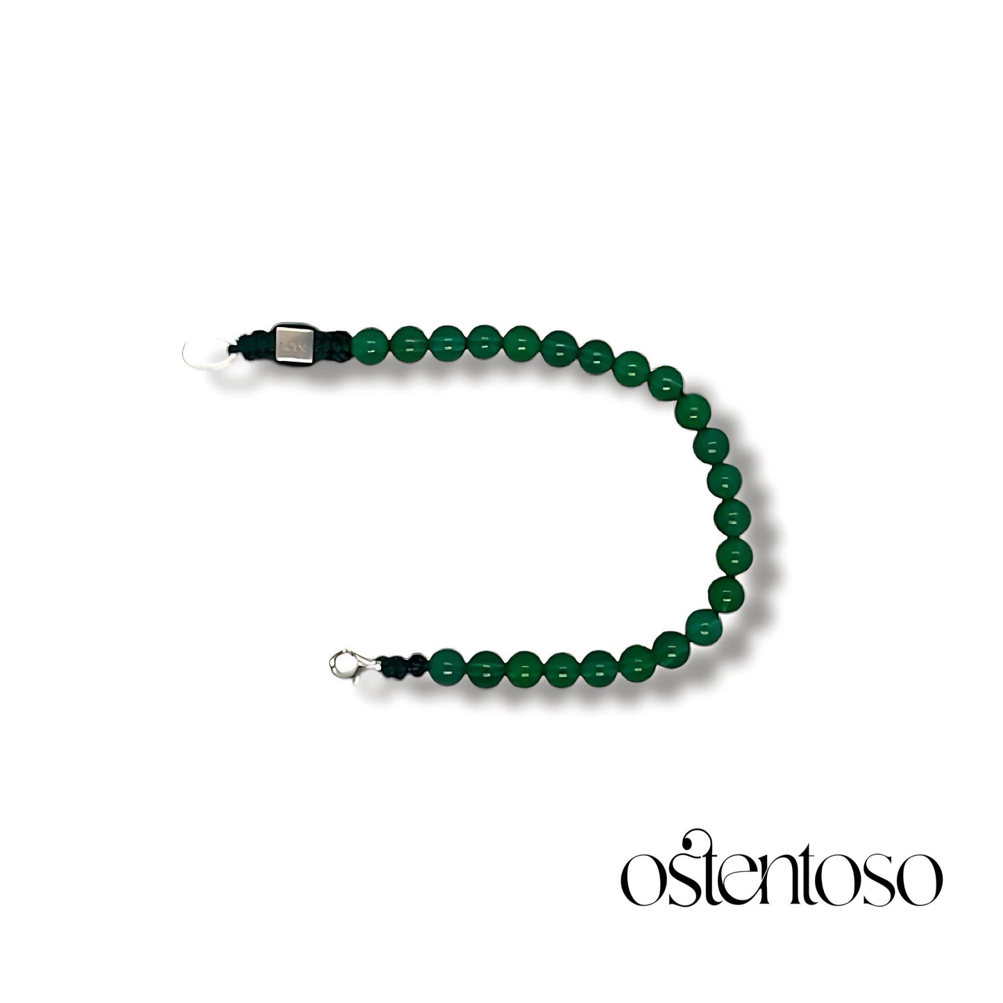 Brazalete Agata verde esferica tamaño No. 6 mm.