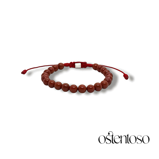 Red Jasper spherical bracelet size No. 6 mm.